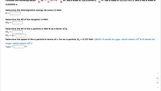 Q-value example problem