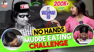 No Hands Mudde Eating Challenge ft.  @VaishnaviRB  | Niveditha Gowda