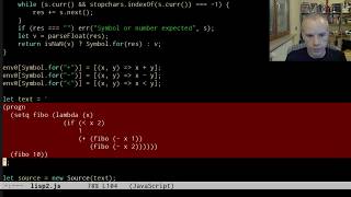 Adding a parser (reader) to the Lisp interpreter