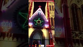 🎅Christmas 🎄Decorations 2022|Pondicherry basilica⛪️ #pondicherry#shorts  #christmas #ytshorts #viral