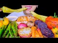 HEALTHY EATING ASMR: ROASTED VEGGIES + SALMON  PLATTER (ASPARAGUS, PEPPER, TOMATOES) | TracyN ASMR