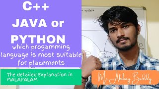 C++, Java or Python? Which language is best for College Placements in India | Malayalam