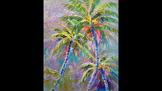 Palms in Paradise - Painted in my yard from a study I did in Hana Maui. Come join me on the journey!