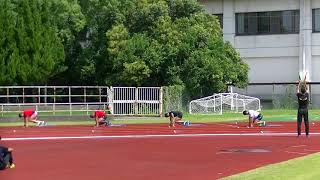 近江高校男子陸上競技部　４継選考会　曲線　中溝・丸山・金村・早野　2017.8.26