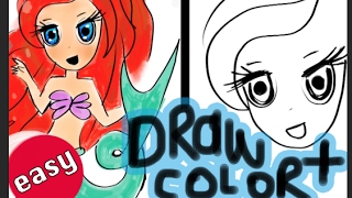 How to Draw Mermaid Ariel Cute Easy