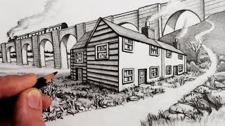 How to Draw a House in 2-Point Perspective: Narrated Tutorial