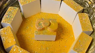 Circle of Crispy Freshies with Yellow Chalk Powder