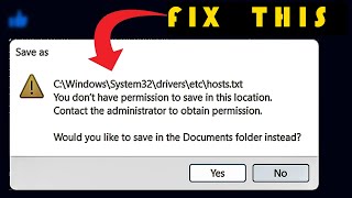 you dont have permission to save in this location | Solution | windows 11, Windows 10