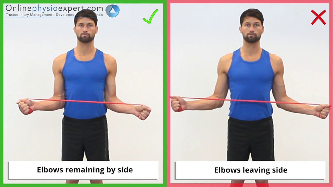 Rotator Cuff Muscle ER Strength Resistance Band 2 - YouTube