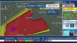 Weather Alert 🚨: Tornado warning issued for Halifax County; Risk for hail, strong winds