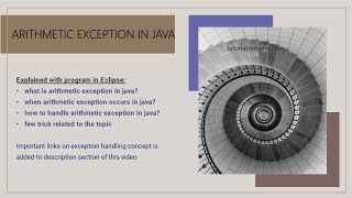 Handle arithmetic exception in java | Arithmetic exception in java example - tutorialsinhand.com