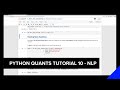 Python Quants Tutorial 10 - NLP - News Text Analysis | Refinitiv Developers