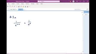 MATH 221 Adding Fractions Containing Exponentials