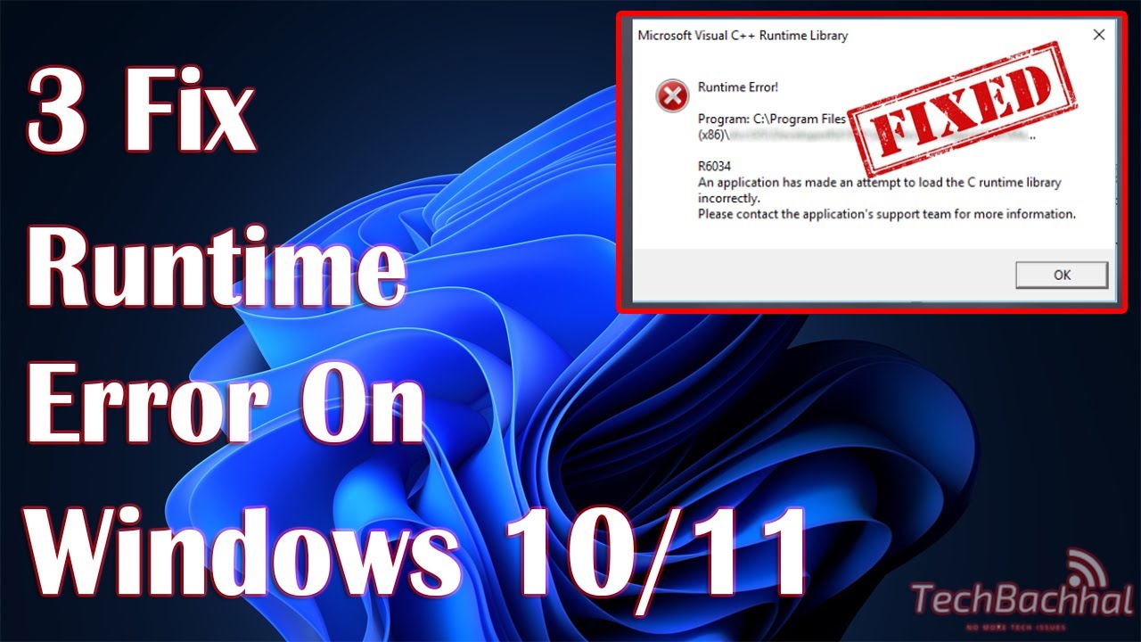 Runtime Error On Windows 11 3 Fix How To Youtube