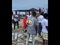 Shatta Wale and Medikal take a bath at the beach after been granted bail.