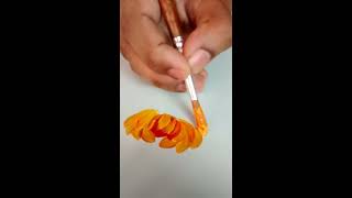 Flower painting a simple way using round brush