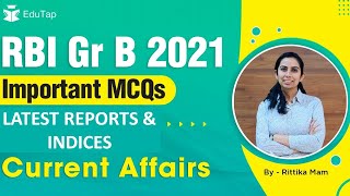 RBI Grade B 2021 | Important MCQs | Latest Reports & Indices