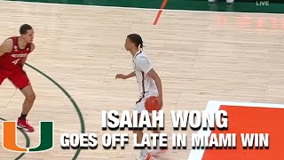Isaiah Wong Goes Off Late In Miami Win Over NC State