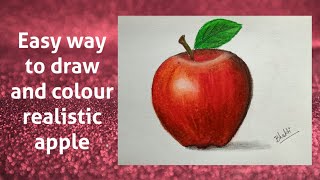 How to draw realistic Apple with Oil pastel colours - Art tutes