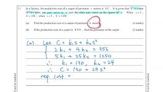 HKDSE Sample Paper 1 Q11 Partial variation