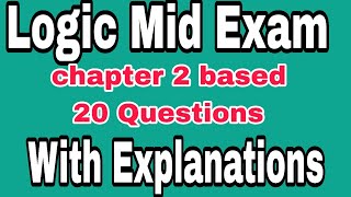 Logic Mid Exam Chapter 1 Based Questions Freshman Ethiopia Remedial By