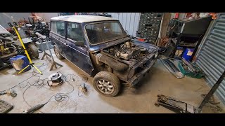 classic mini front wing replacement pt1. clubman estate