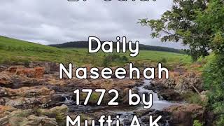 27 SAFAR. Historical Fact, Duaa \u0026 Sunnah for the day. Daily Naseehah 1772 by Mufti A.K Hoosen.