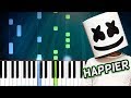 Marshmello -"Happier" ft Bastille Piano Tutorial - Chords - How To Play - Cover
