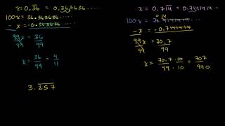 Converting repeating decimals to fractions 2 Linear equations Algebra I Khan Academy
