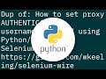 Python selenium - Proxy connection with host, port, username, password