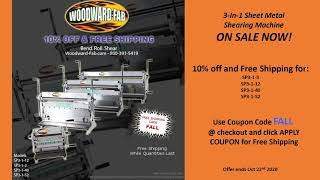 Biggest Sale on Woodward Fab 3 In 1 Sheet Metal Shearing Machine