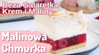 Malinowa Chmurka 🍰🍓 Beza maliny i galaretka krok po kroku❤️