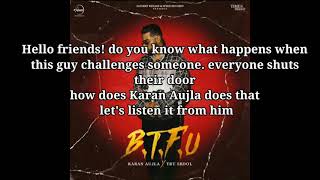 B.T.F.U. - Karan Aujla Ford(Loud AF) unofficial English subtitles audio