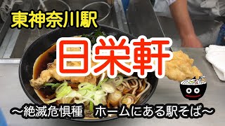 【神奈川県】東神奈川駅　日栄軒　ホームにある駅そば【穴子天そば】