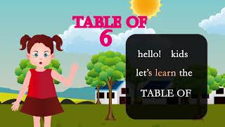 Table of 6 | Kids Rhyme Table Of 6 | 6 का पहाड़ा