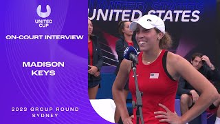 Madison Keys On-Court Interview | United Cup 2023 Group C