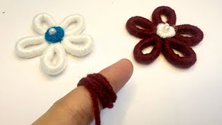 Flower making with finger tip | DIY Flower | Woollen Flower | Craft Ideas | Home decoration Ideas