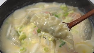 추석에 따끈하게~구수한 사골국물 떡만두꾹~!♥엄마표요리 사골떡만두국 / Mom's Cooking Sagol rice cake dumpling Soup