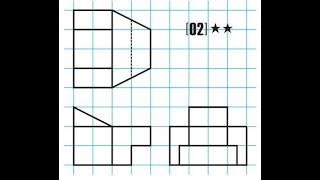 圖學天王-育才圖學-測驗本第86頁第二題/三視圖轉等角圖/刪去法