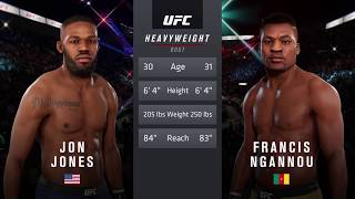 Jon Jones vs. Francis Ngannou (EA sports UFC 3) - CPU vs. CPU - Crazy UFC 👊🤪