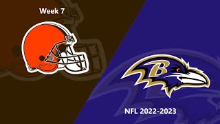 NFL 2022-2023 Season - Week 7: Browns @ Ravens
