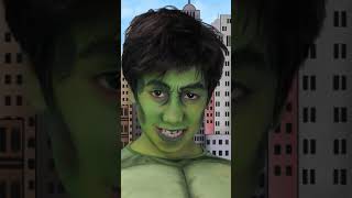 Hulk Face Paint | Easy Superhero Face Paint for Kids #Shorts