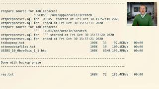 Demo of migration of Oracle Database using XTTS v4 script