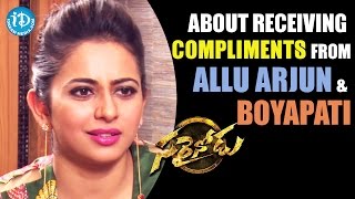 Rakul Preet About Receiving Compliments from Allu Arjun & Boyapati  || Talking Movies with iDream