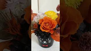 花翌 eflora | 作品No.150萬聖節 Halloween 愛馬仕風貓咪永生盆花