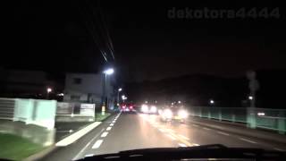 【車載動画】広島銀行三原支店～如水館高等学校　夜間