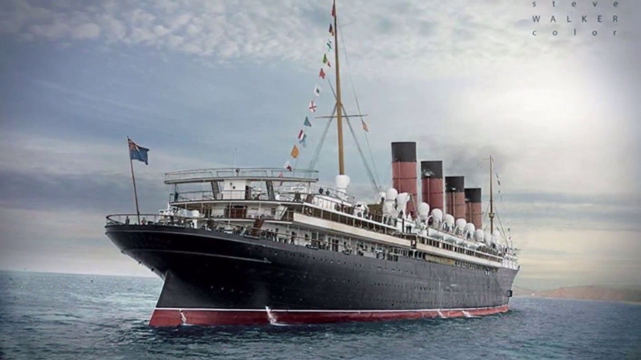 RMS Mauretania In Colour - YouTube