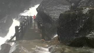 Crossing the bridges at Wapama Falls, Yosemite National Park