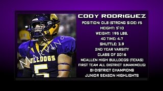 Mchi Bulldogs LB #5 Cody Rodriguez (Junior Highlights)