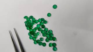 6mm Green Onyx Faceted Round Cut Gemstones Jewelry Making Loose Stone - AK Gemstone Beads (LRFC42)